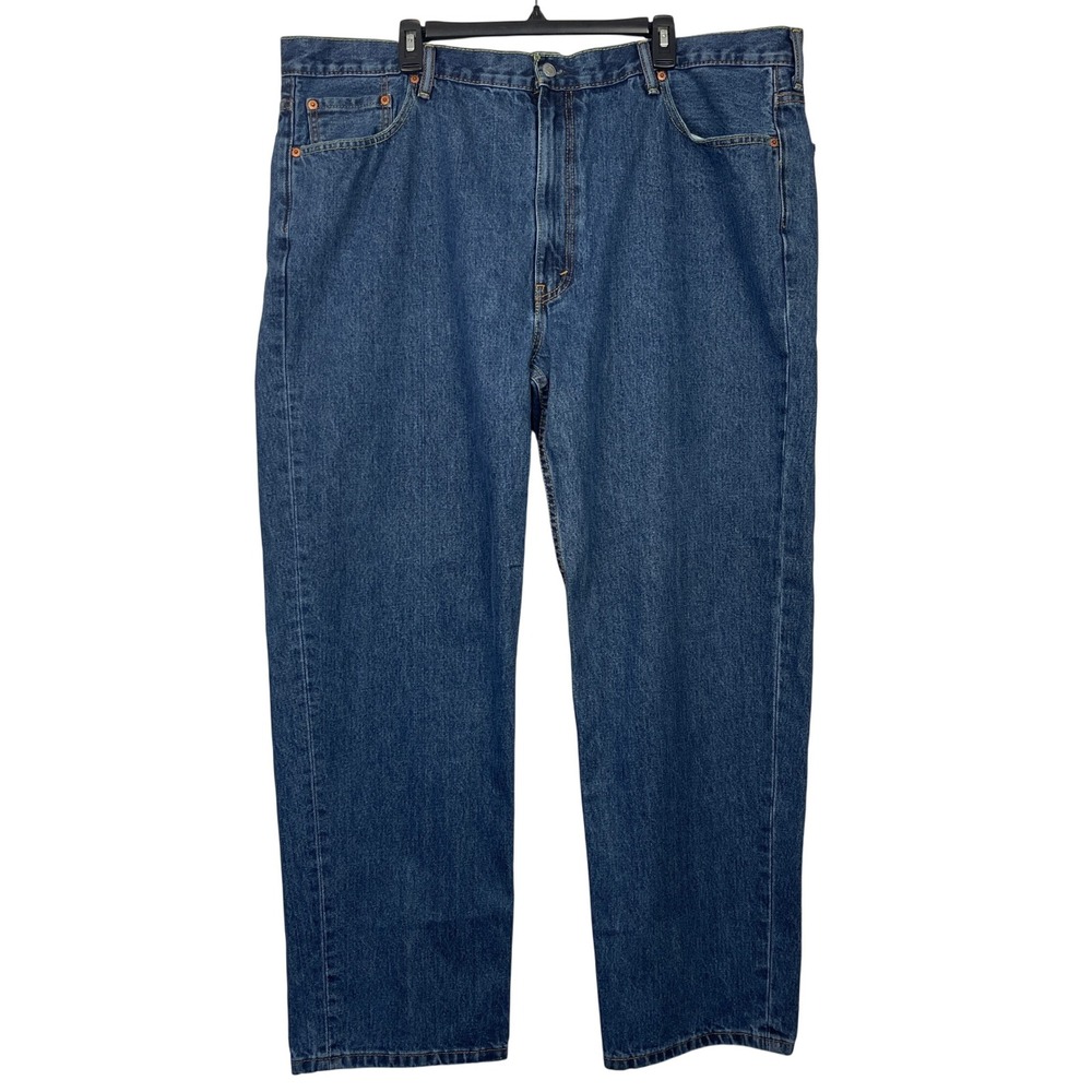 Levi's 550 Relaxed Fit 46x32 100% Cotton Dark‎ Wash Denim Blue Jeans Zip